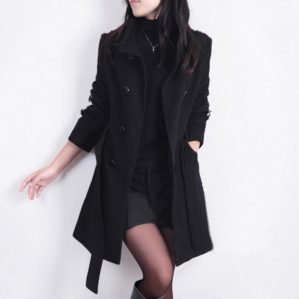 Manteau à la mode avec double rangée de boutons